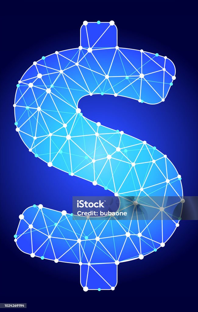 Triangle Money. Sign Dollar Sign Blue Triangle Node Vector Pattern Stock Illustration ...