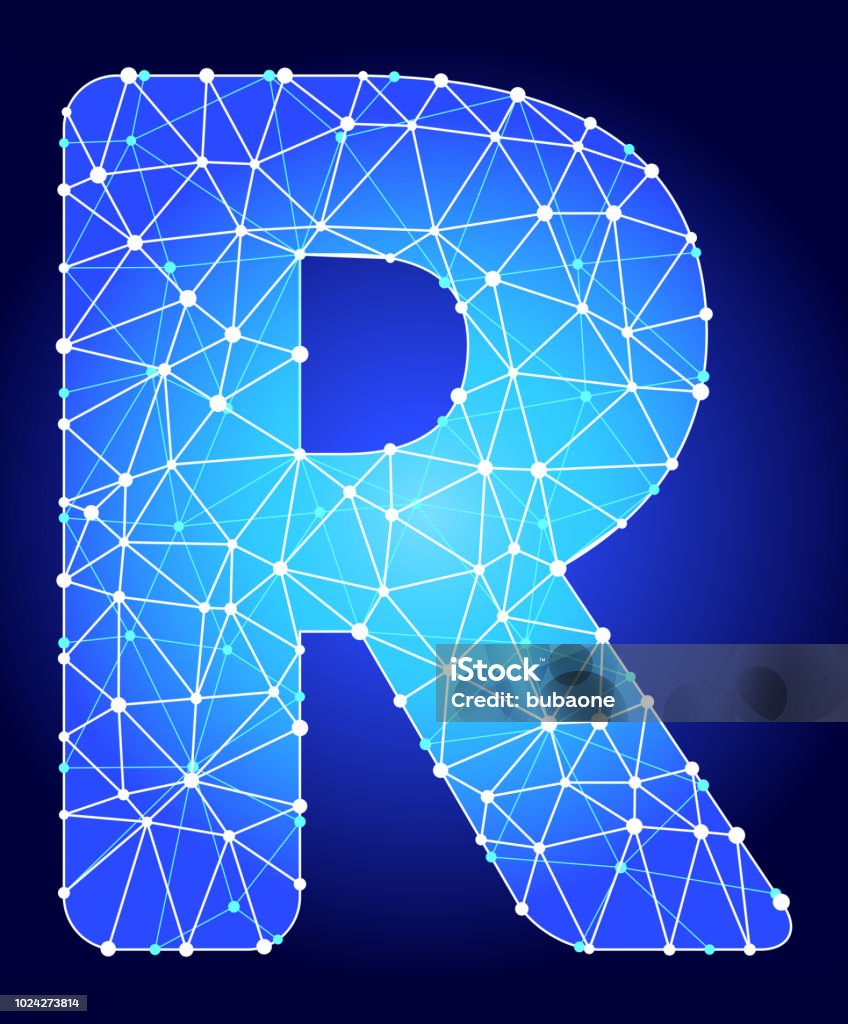 Triangle R Letter Letter R Blue Triangle Node Vector Pattern Stock Illustration ...