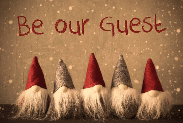 istock Gnomes, Snowflakes, Text Be Our Guest 1024277926