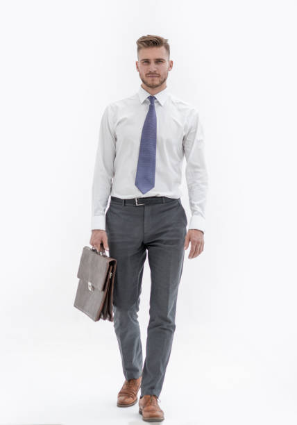 istock in full growth.businessman with a leather briefcase steps forward 1024278322