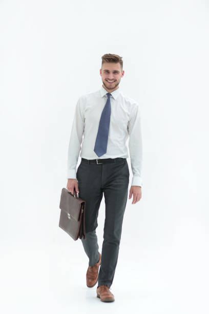 istock in full growth.businessman with a leather briefcase steps forward 1024278358