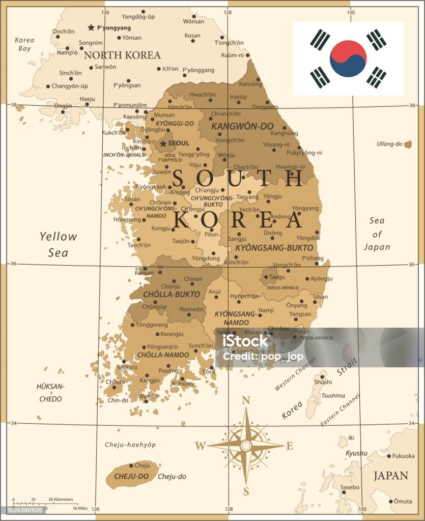 25 Korea Selatan Vintage Golden 10 Ilustrasi Stok - Unduh Gambar