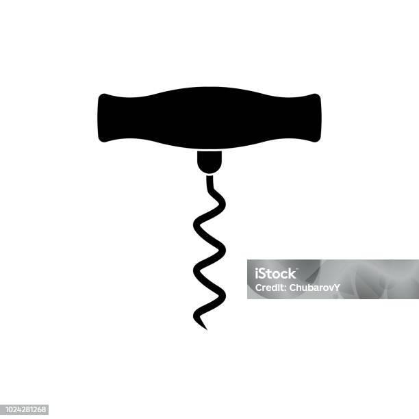 コーク スクリュー。黒の図面 - イラスト素材...