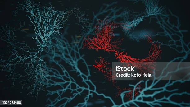 Neuron System Stock Photo - Download Image Now - Amyotrophic Lateral Sclerosis, Alzheimer's Disease, Anatomy