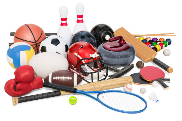 istock Sports game equipment. 3D rendering isolated on white background 1024286736