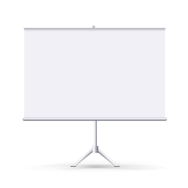 ilustrações de stock, clip art, desenhos animados e ícones de vector realistic blank flipchart isolated on white clean background. white horizontal roll up banner for presentation, corporate training and briefing. vector mockup. - flipchart whiteboard easel chart