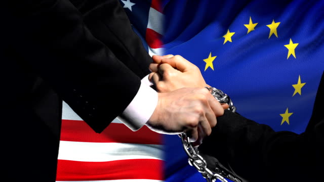 United States sanctions EU, chained arms, political or economic conflict