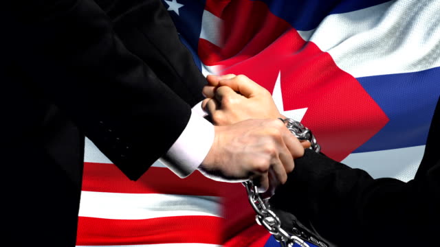 United States sanctions Cuba, chained arms, political or economic conflict