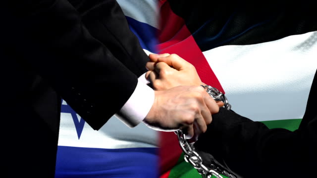Israel sanctions Palestine, chained arms, political or economic conflict, ban