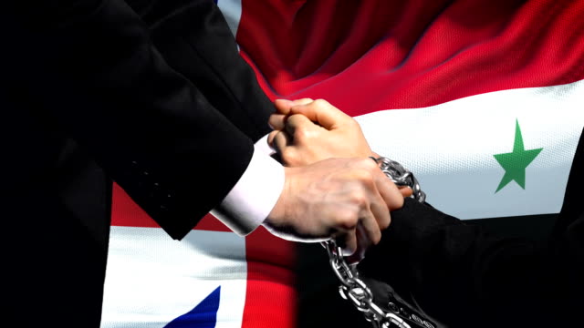 Great Britain sanctions Syria, chained arms, political or economic conflict