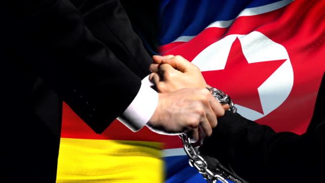 Germany sanctions North Korea, chained arms, political or economic conflict