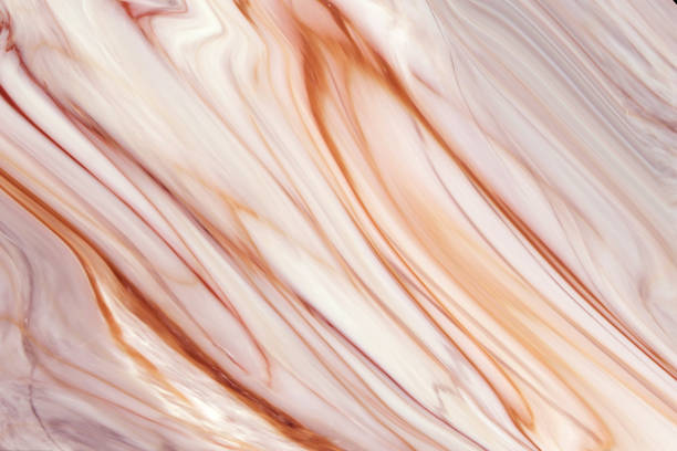 Mocha Mousse Caramel Ink Marble Swirl Pattern Abstract Cappuccino Milk Chocolate Cacao Latte Coffee Icing Sauce Ice Cream Spread Background Beige Brown Rose Gold Liquid Texture Suminagashi Ebru Hygge Watercolor Art Close-Up Trendy Color of Year 2025 Design template for presentation, flyer, card, poster, brochure, banner