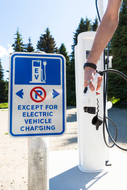 istock Person Using Electric Car Charging Station 1024313788