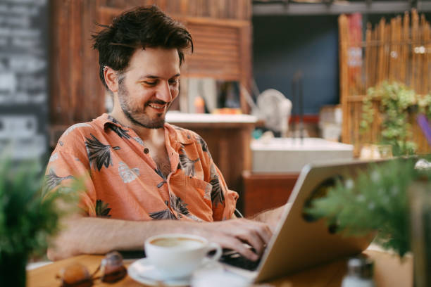 istock Morning coffee and work in Krabi Town, Thailand 1024322018