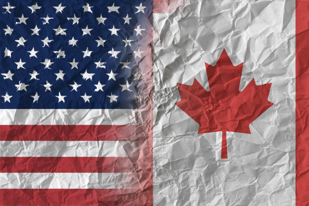 istock US and Canada on crumpled paper, policy and relations concept 1024325242