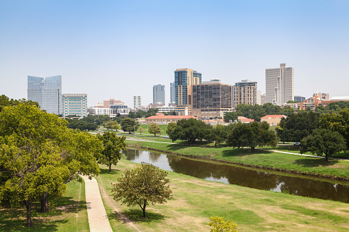 View of the Fort Worth, Texas skyline and Trinity River