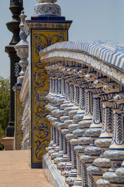 plaza de la espana, siviglia, andalusia, spagna - seville spanish culture spain town square foto e immagini stock