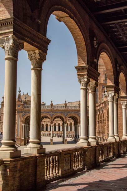 plaza de la españa, sevilla, andalucía, españa - plaza de espana sevilla town square seville fotografías e imágenes de stock