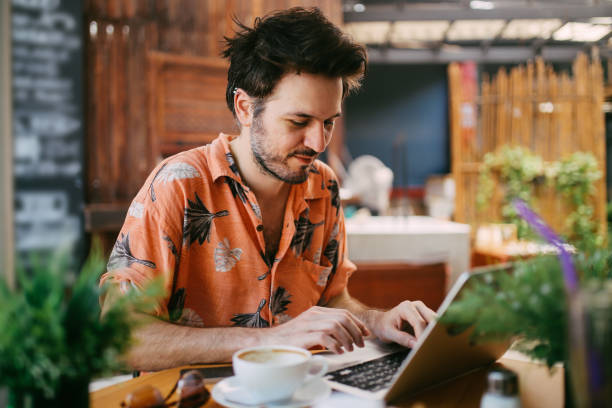 istock Morning coffee and work in Krabi Town, Thailand 1024336224