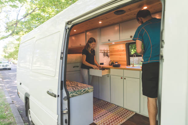 istock Millennial couple living in a van 1024370966