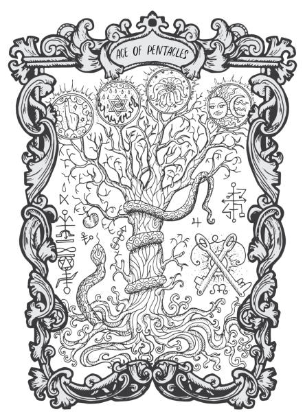 istock Ace of pentacles. Minor Arcana tarot card 1024380244