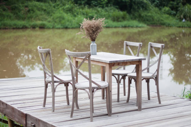 istock Wooden tables outside coffee shop 1024396184