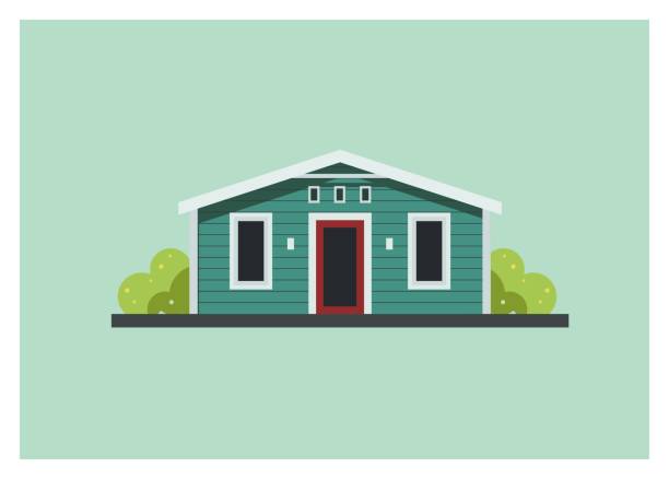 illustrations, cliparts, dessins animés et icônes de petite maison en bois, construction simple illustration - jardin maison