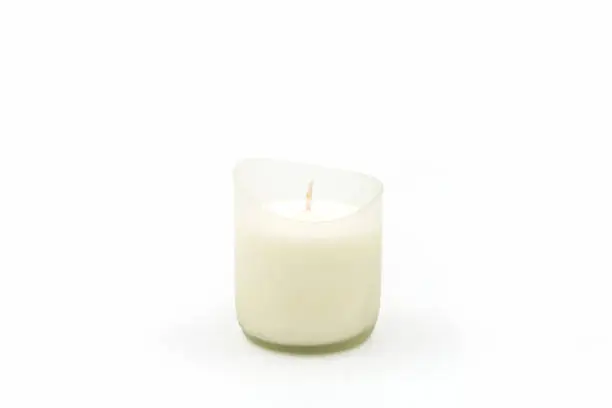 Beautiful candle for spa on white background.