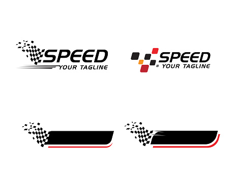 Race flag icon, simple design race flag   template