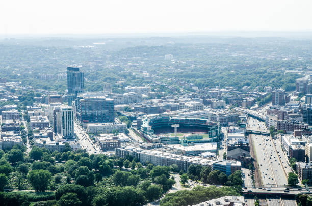 istock Boston Skyline with Fenway Park from above during summer day 1024444402
