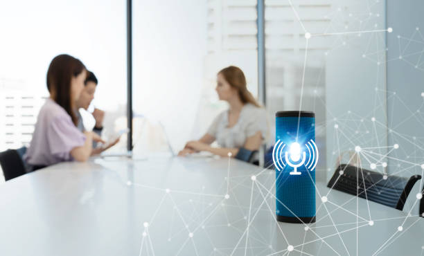 istock Smart speaker concept. AI speaker. Voice recognition. 1024463026