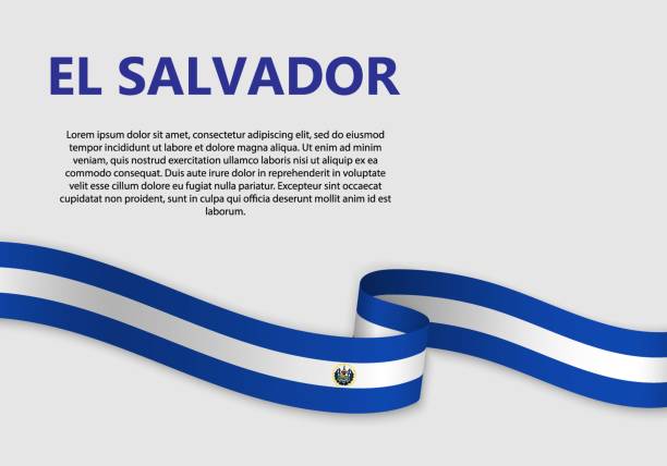 Waving Flag vector illustration Waving Flag of El Salvador, vector illustration el salvador landmarks stock illustrations