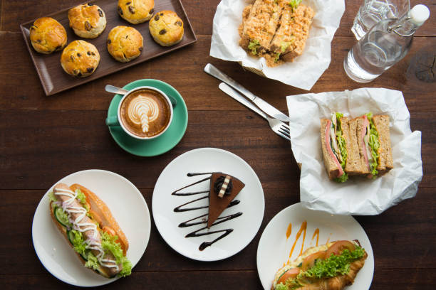 istock coffee , latte and cakes flat lay view 1024495286