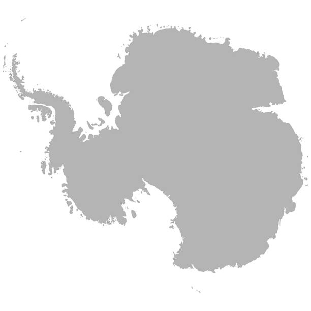 High quality map High quality map of Antarctica with borders of the regions on white background antarctica stock illustrations