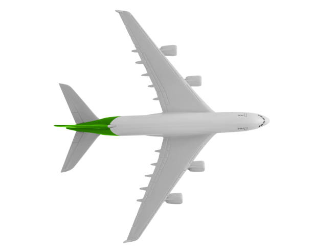 istock Airplane with green color, Isolated on white background. 1024513602