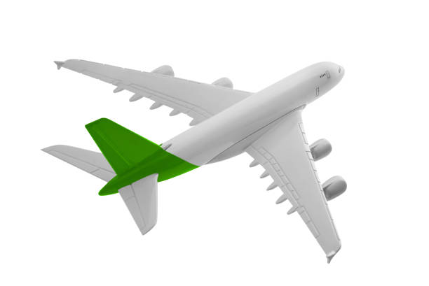 istock Airplane with green color, Isolated on white background. 1024513604