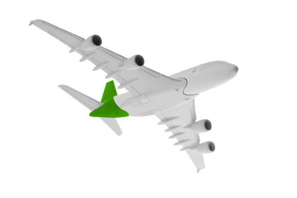 istock Airplane with green color, Isolated on white background. 1024513606