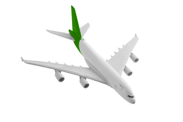 istock Airplane with green color, Isolated on white background. 1024513614