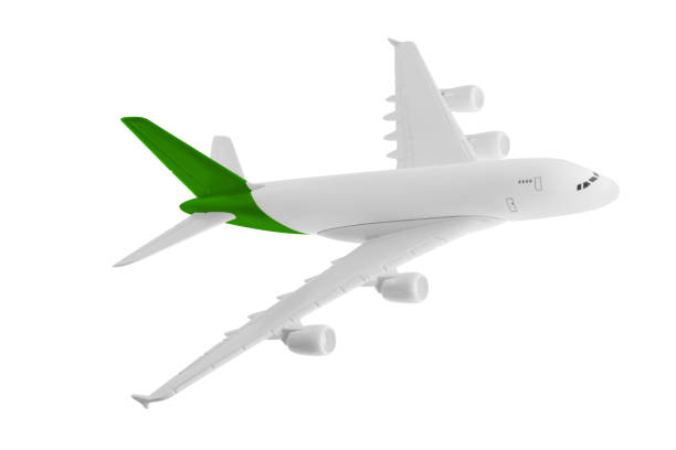 istock Airplane with green color, Isolated on white background. 1024513620