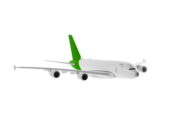 istock Airplane with green color, Isolated on white background. 1024513622