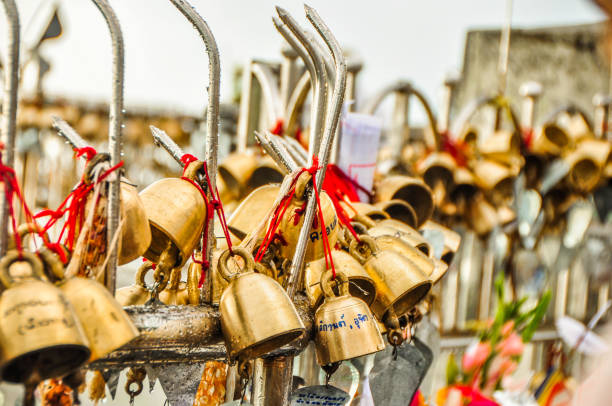 Bells at kyaiktiyo pagoda, Mon state, Myanmar