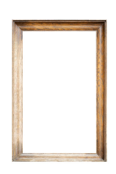 istock Brown wood photo frame isolated on white background 1024526522