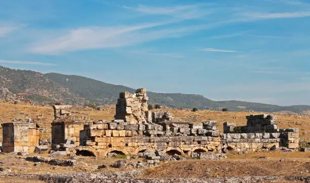Photo of Ruins in the ancient town Hierapolis Turkey