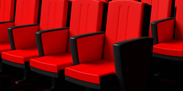 istock Cinema chairs background, perspective view. 3d illustration 1024534906