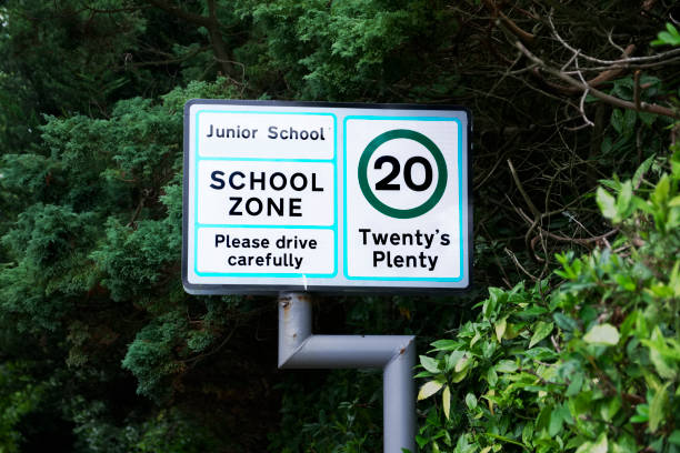 istock School zone twenty plenty please drive carefully sign 1024552700
