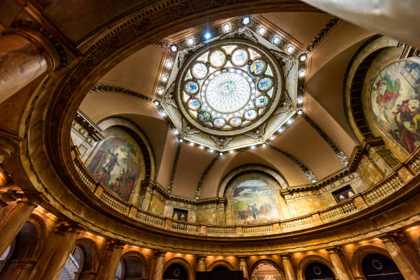 residencia estatal de massachusetts - dome skylight stained glass glass fotografías e imágenes de stock