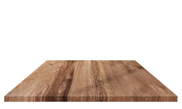istock Wood table top for background, isolated on white background with clipping path 1024557864
