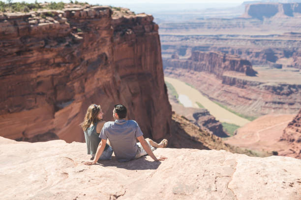 istock A young couple on a day hike in the Utah desert 1024557972