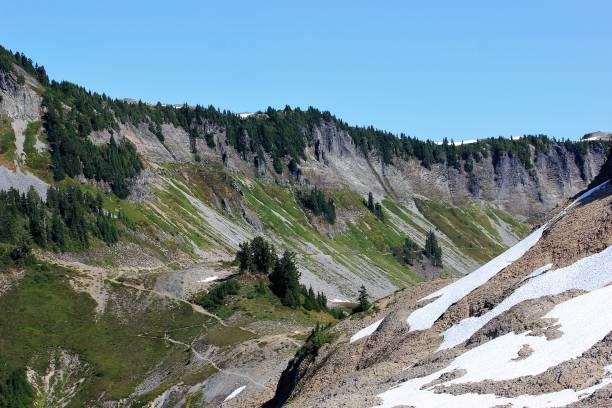 wilde alpine - trail in richtung mount baker - north cascades national park awe beauty in nature cloud stock-fotos und bilder