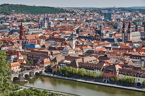 City view of Würzburg in summer